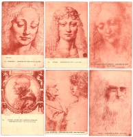 Леонардо да Винчи Комплект из 6 открыток артикул 4487c.